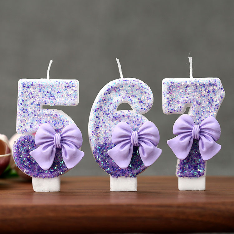 Event Supplies - Creative Glitter Gradual Purple Bow 0-9
