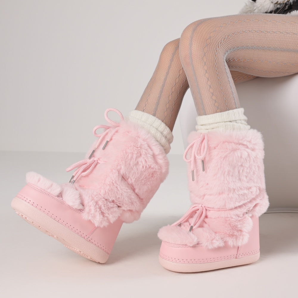 Furry Boots For Women Round To - Eve Party review and price