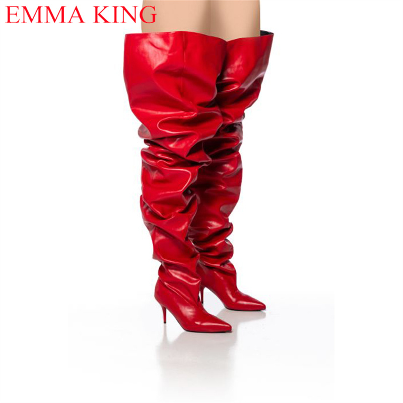 Fall Red Pleated Womens Thigh  - Eve Party review and price