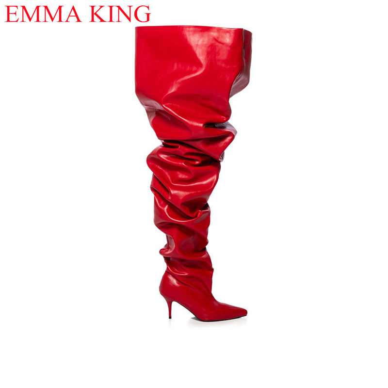 Fall Red Pleated Womens Thigh  - Eve Party review and price