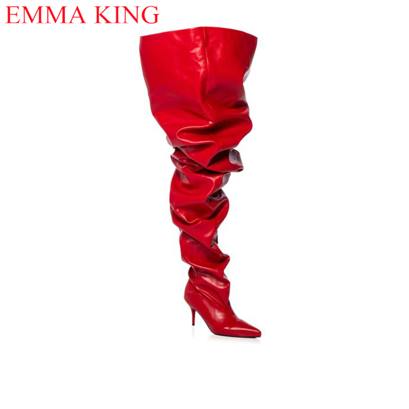Fall Red Pleated Womens Thigh  - Eve Party review and price