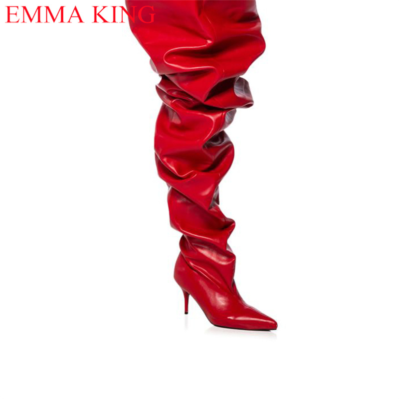 Fall Red Pleated Womens Thigh  - Eve Party review and price