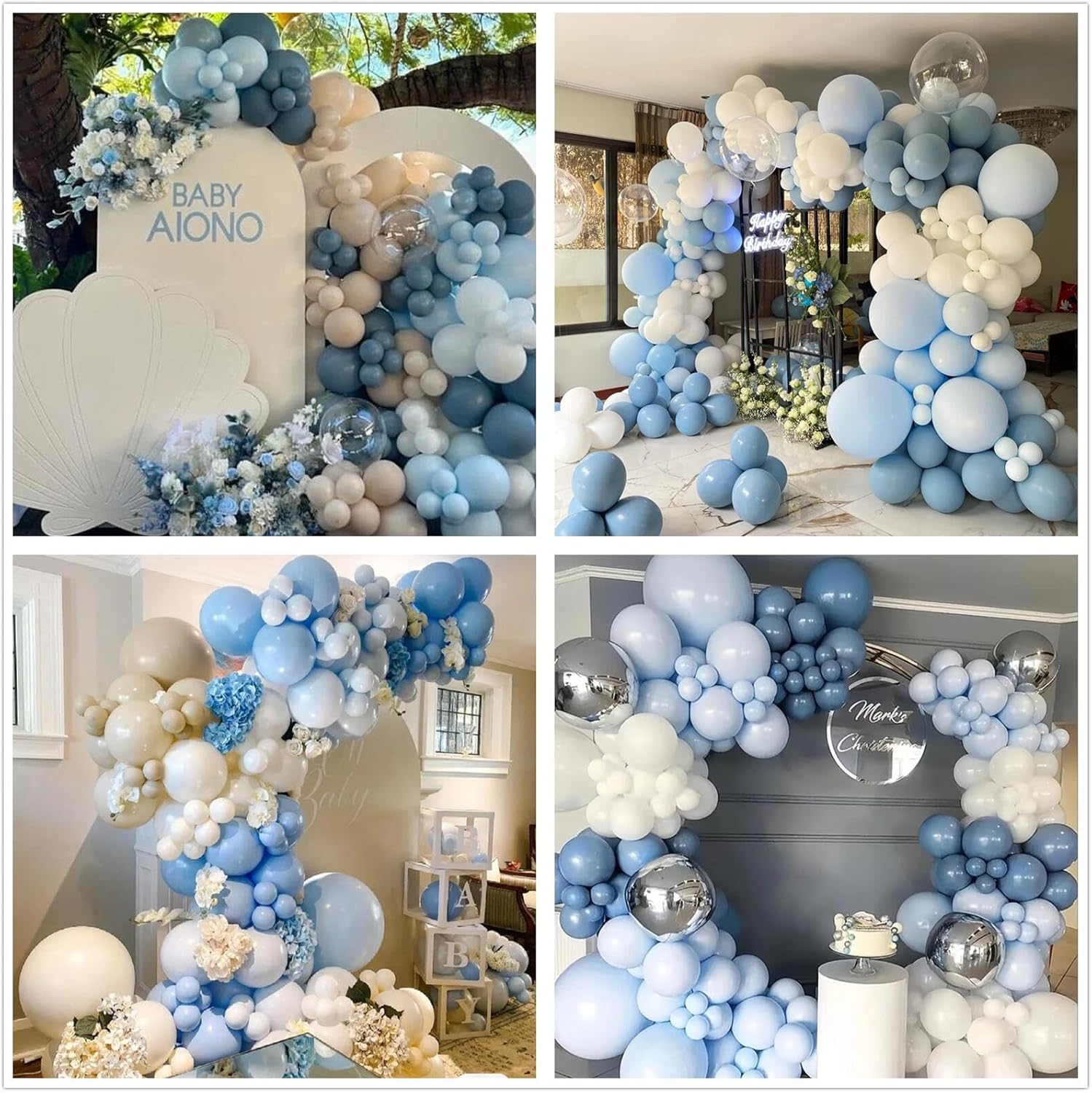 Dusty Blue Sand White Latex Ba - Balloon Arch Kit review and price