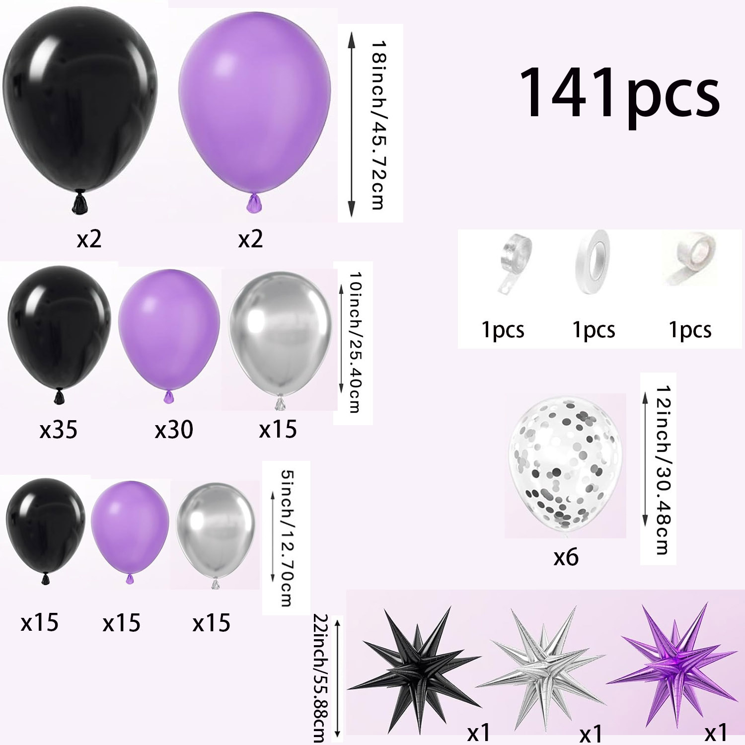 141pcs Purple, Black, Silver B - Balloon Arch Kit review and price