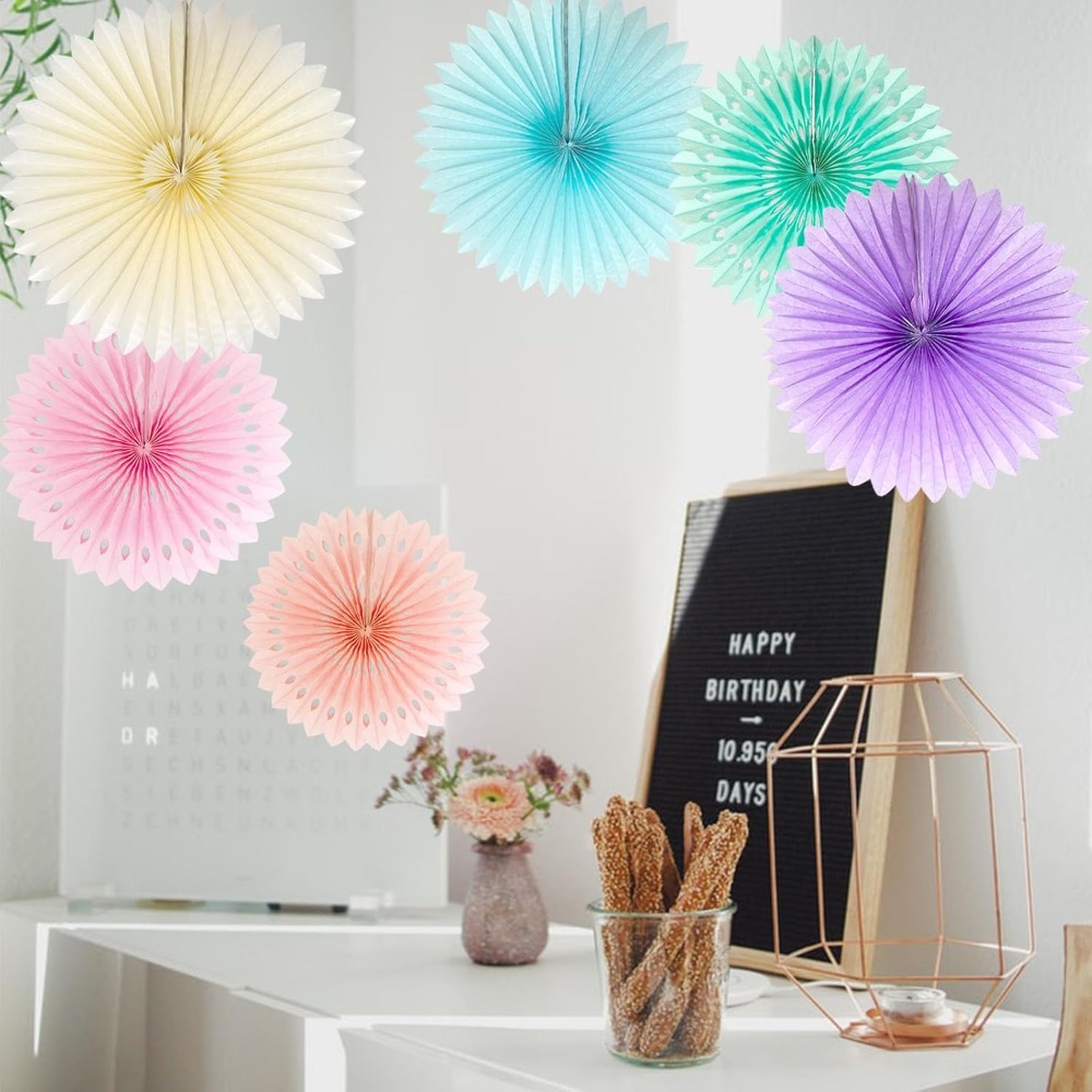 Pastel Rainbow Paper Fans Part - Neon Sign Party review and price