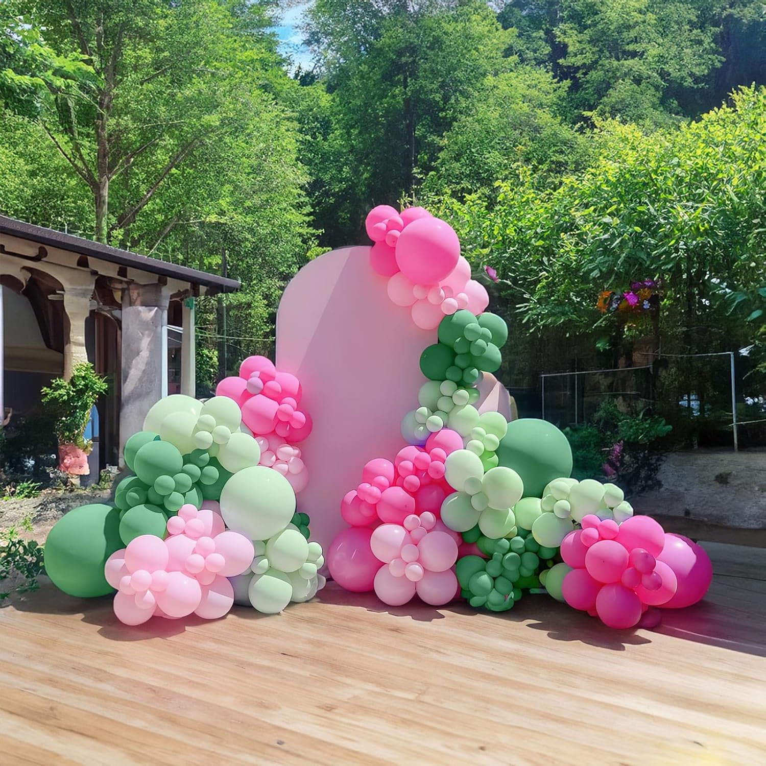 107Pcs Hot Pink Green Balloons - Balloon Arch Kit review and price